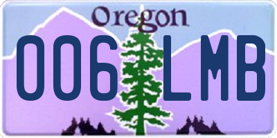 OR license plate 006LMB