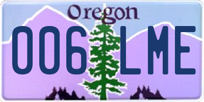 OR license plate 006LME