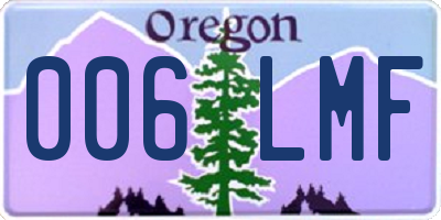 OR license plate 006LMF