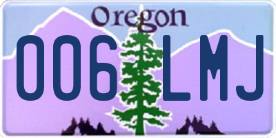 OR license plate 006LMJ