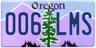 OR license plate 006LMS