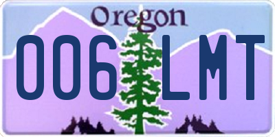 OR license plate 006LMT