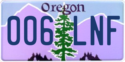 OR license plate 006LNF