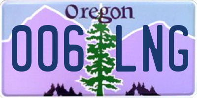 OR license plate 006LNG
