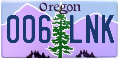 OR license plate 006LNK
