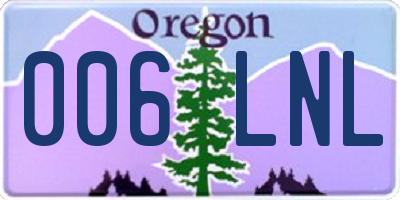 OR license plate 006LNL