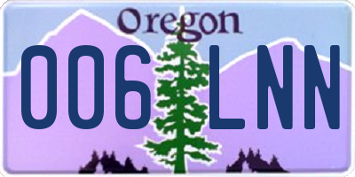 OR license plate 006LNN