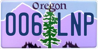 OR license plate 006LNP