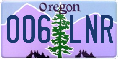 OR license plate 006LNR