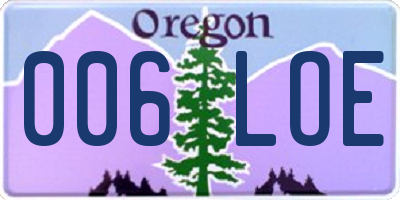 OR license plate 006LOE