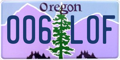 OR license plate 006LOF
