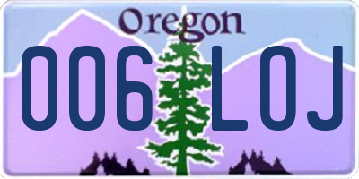 OR license plate 006LOJ