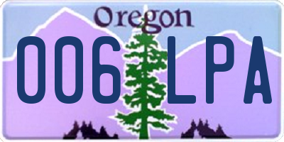 OR license plate 006LPA