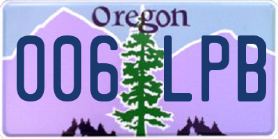 OR license plate 006LPB