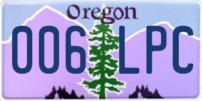OR license plate 006LPC