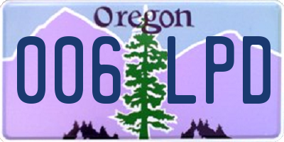 OR license plate 006LPD
