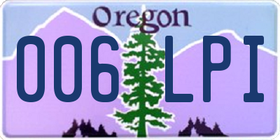 OR license plate 006LPI