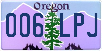 OR license plate 006LPJ
