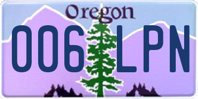 OR license plate 006LPN