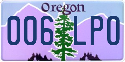 OR license plate 006LPO