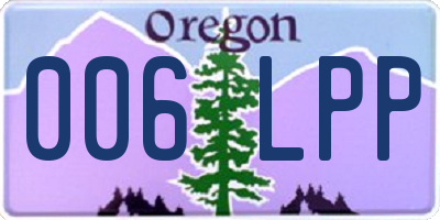OR license plate 006LPP