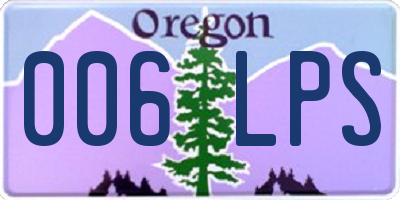 OR license plate 006LPS
