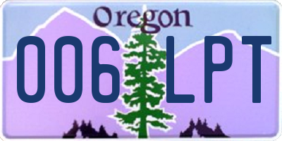 OR license plate 006LPT