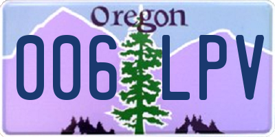 OR license plate 006LPV
