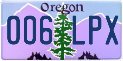 OR license plate 006LPX