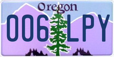 OR license plate 006LPY