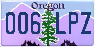 OR license plate 006LPZ