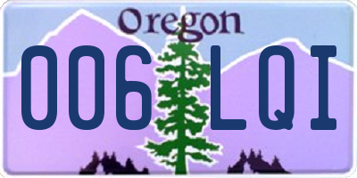 OR license plate 006LQI