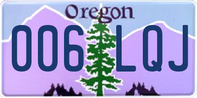 OR license plate 006LQJ