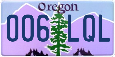 OR license plate 006LQL
