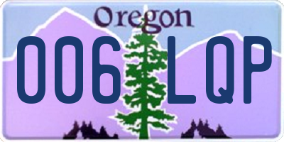 OR license plate 006LQP