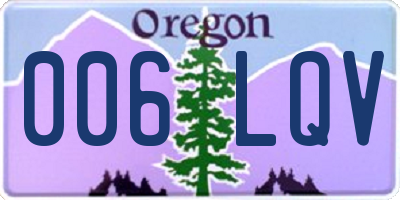 OR license plate 006LQV