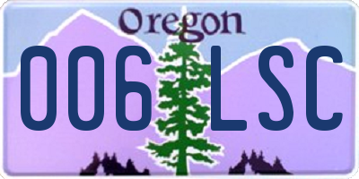 OR license plate 006LSC