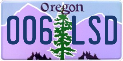 OR license plate 006LSD