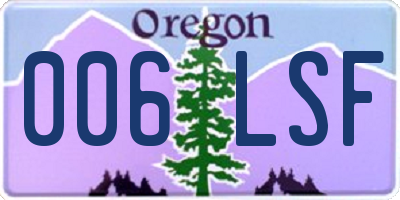 OR license plate 006LSF