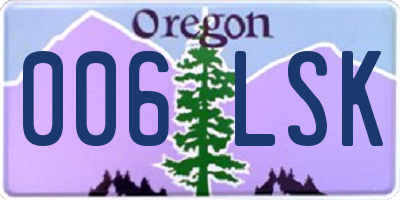 OR license plate 006LSK