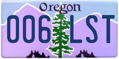 OR license plate 006LST