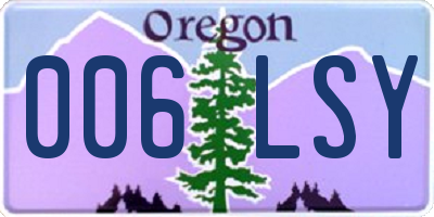 OR license plate 006LSY