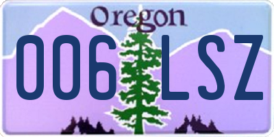 OR license plate 006LSZ