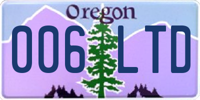 OR license plate 006LTD
