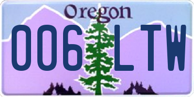 OR license plate 006LTW