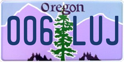 OR license plate 006LUJ