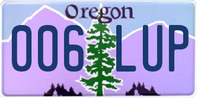 OR license plate 006LUP