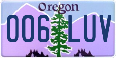 OR license plate 006LUV