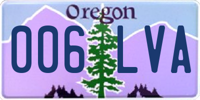 OR license plate 006LVA