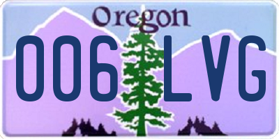 OR license plate 006LVG